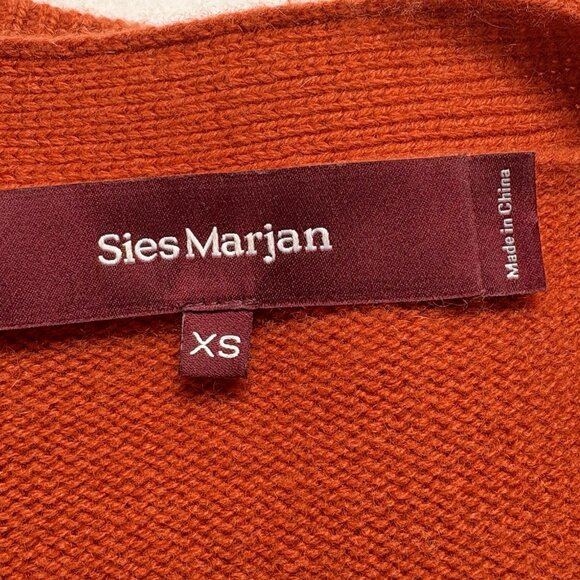 SIES MARJAN Men Cashmere Wool Sweater Button Front Long Sleeve Sz XS Orange 46-9 - Picture 6 of 11